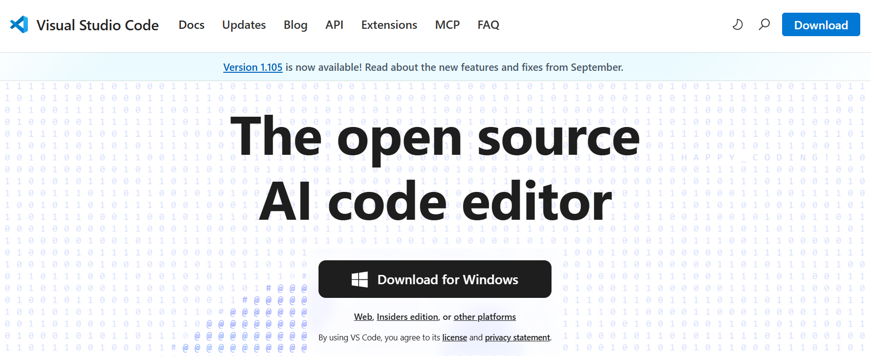 Tela de download do VSCode